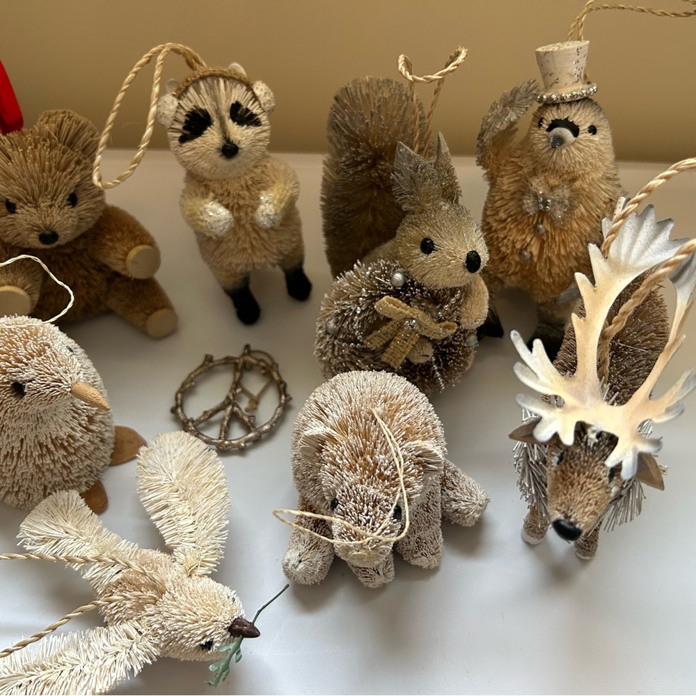 Pottery Barn Bottlebrush Ornaments Set of 9